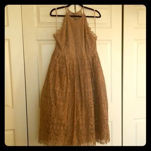 Lace pinny scallop edge midi prom dress